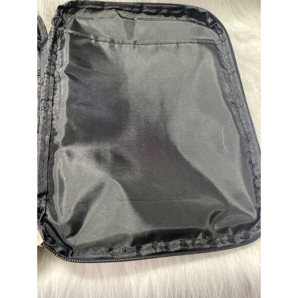 Black Faux Leather Bible Organizer Bag With Multiple Compartments & Zipper Closu - Picture 7 of 10